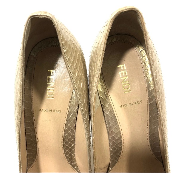 ❌SOLD❌ Fendi Fendista Watersnake Metallic Pumps - Picture 7 of 8